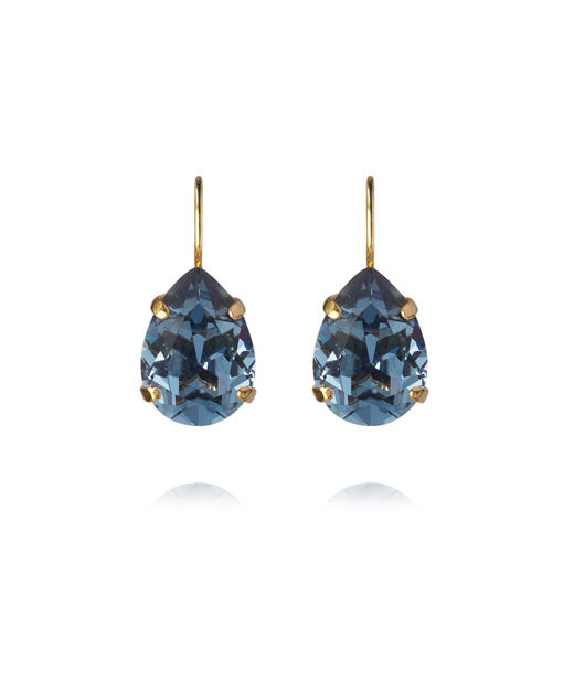 Mässingsörhänge Mini Drop Clasp Denim Blue gold