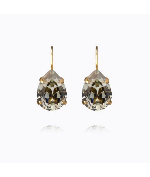 Mässingörhänge Mini Drop Clasp Black Diamond gold