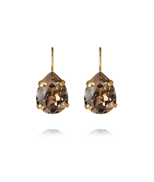 Mässingsörhänge Mini Drop Greige gold
