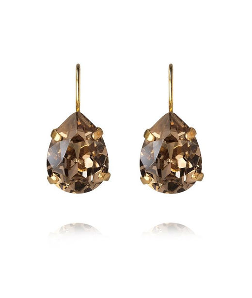 Mässingsörhänge Mini Drop Greige gold