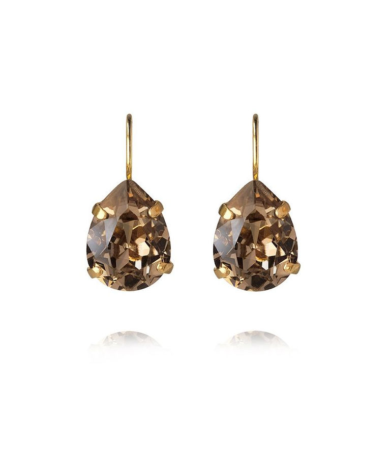 Mässingsörhänge Mini Drop Greige gold
