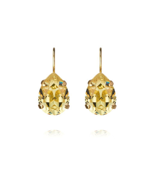 Mässingsörhänge Mini Drop Clasp Dark Jonquil gold