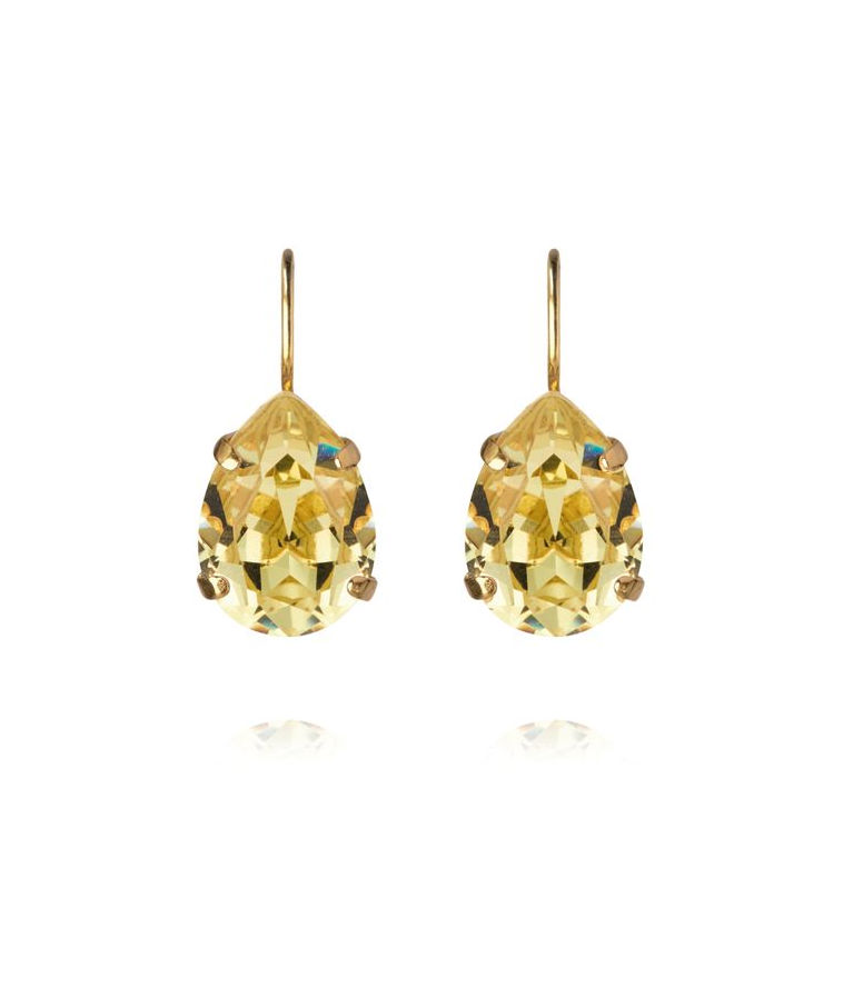 Mässingsörhänge Mini Drop Clasp Dark Jonquil gold