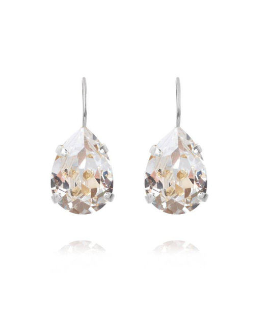 Mässingörhänge Mini Drop Clasp Crystal rhodium