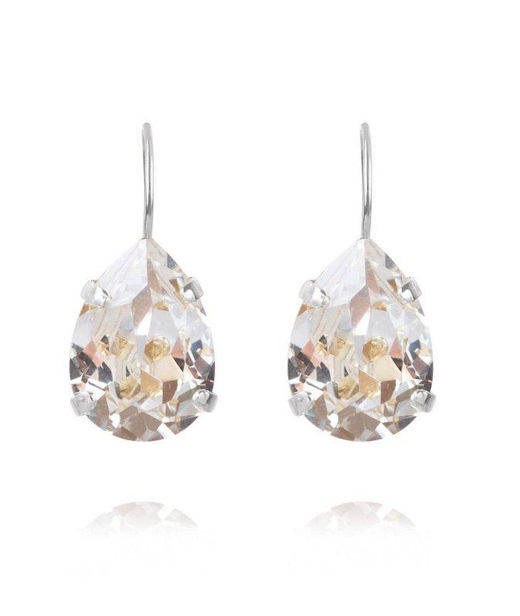 Mässingörhänge Mini Drop Clasp Crystal rhodium