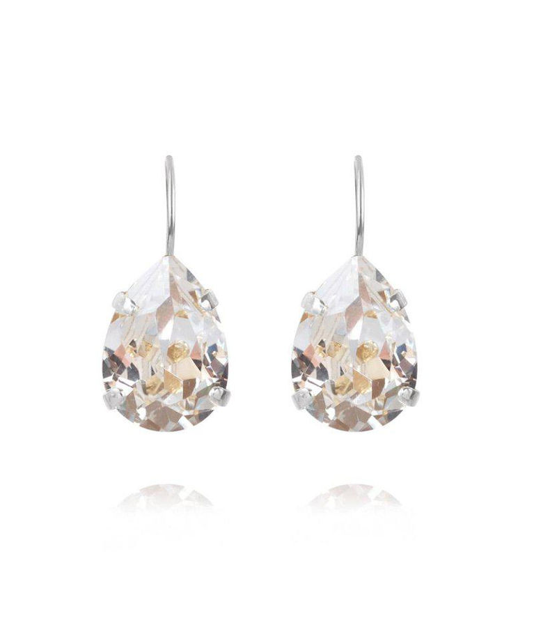 Mässingörhänge Mini Drop Clasp Crystal rhodium