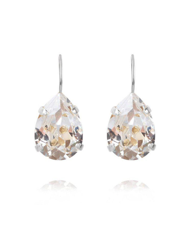 Mässingörhänge Mini Drop Clasp Crystal rhodium