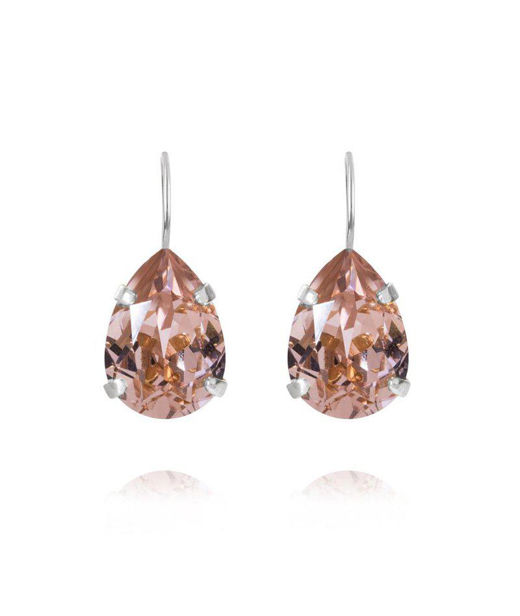 Mässingörhänge Mini Drop Clasp Vintage Rose rhodium