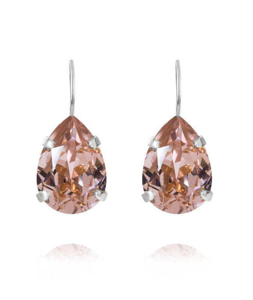 Mässingörhänge Mini Drop Clasp Vintage Rose rhodium