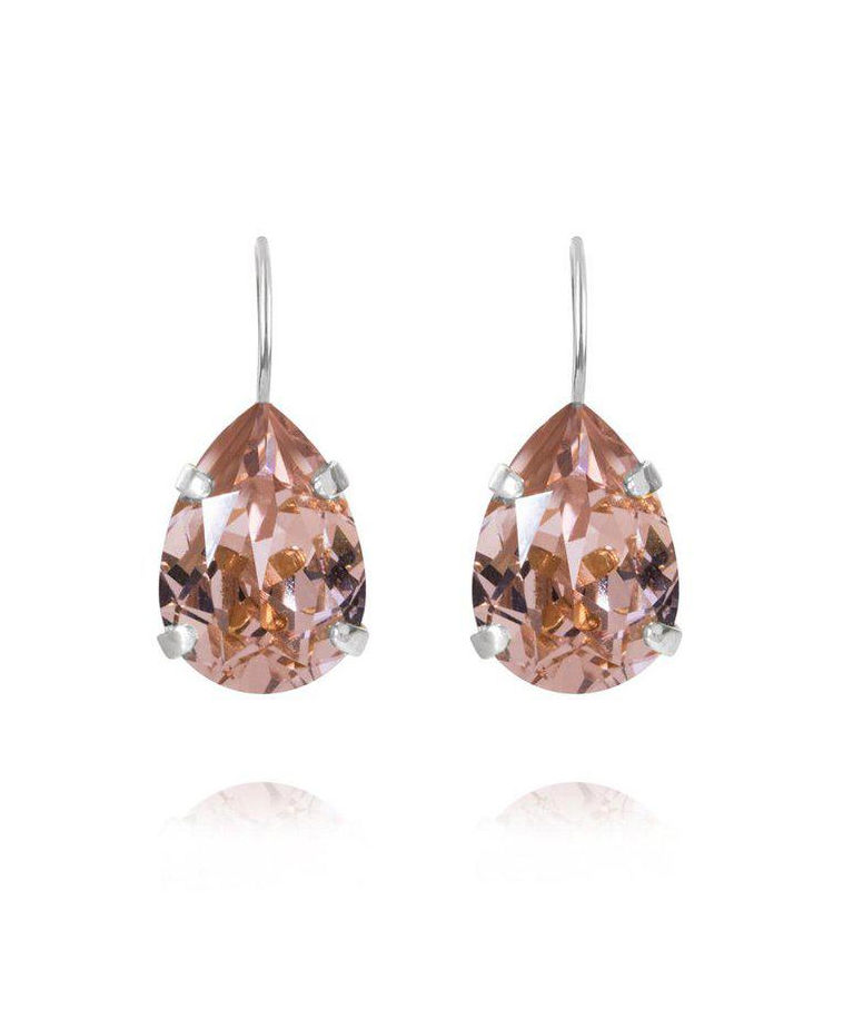 Mässingörhänge Mini Drop Clasp Vintage Rose rhodium