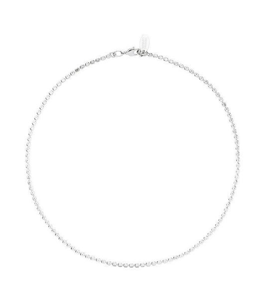 Mässinghalsband Diamond rhodium