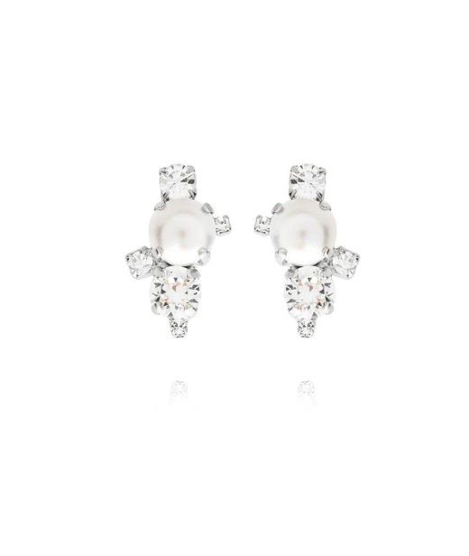 Mässingörhänge I Still Do Pearl Crystal Bridal rhodium