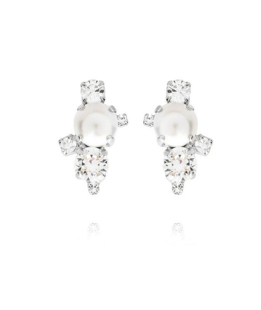 Mässingörhänge I Still Do Pearl Crystal Bridal rhodium