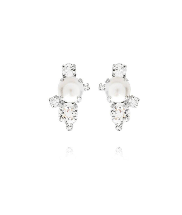 Mässingörhänge I Still Do Pearl Crystal Bridal rhodium