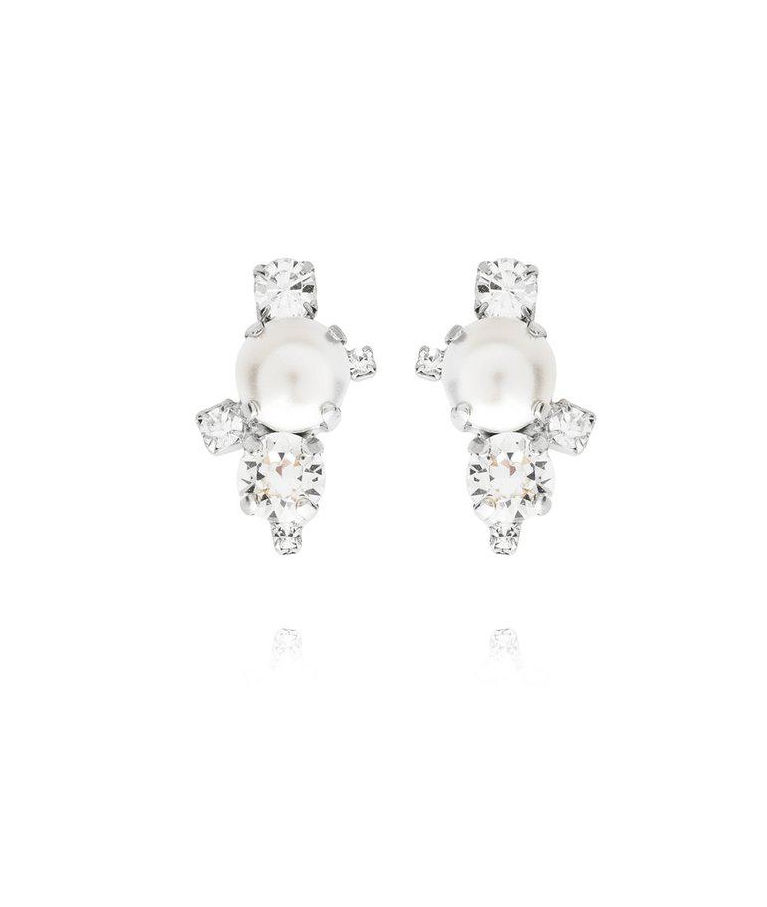 Mässingörhänge I Still Do Pearl Crystal Bridal rhodium