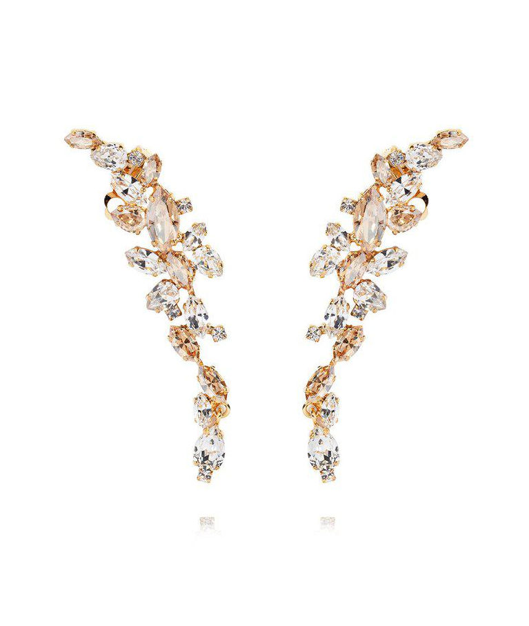 Mässingörhänge Marry Me Crystal silk Bridal gold.