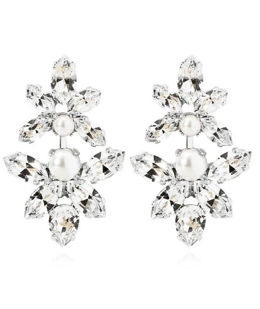 Mässingörhänge Love Me Forever Pearl Crystal Bridal rhodium