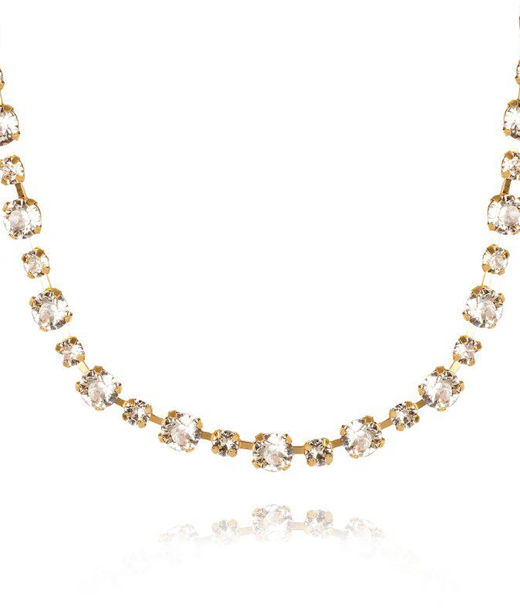 Mässinghalsband Calanthe Crystal gold