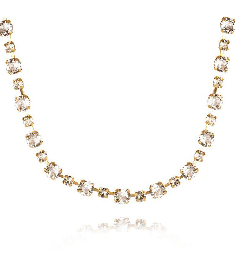 Mässinghalsband Calanthe Crystal gold