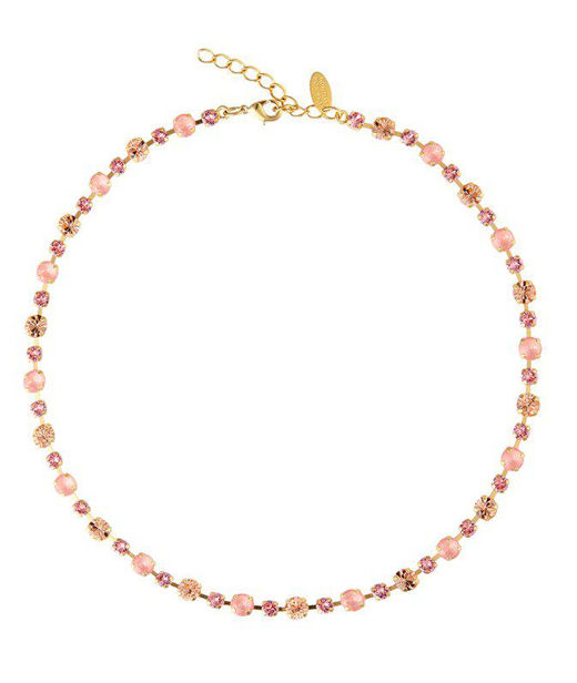 Mässinghalsband Calanthe Flamingo Combo Gold
