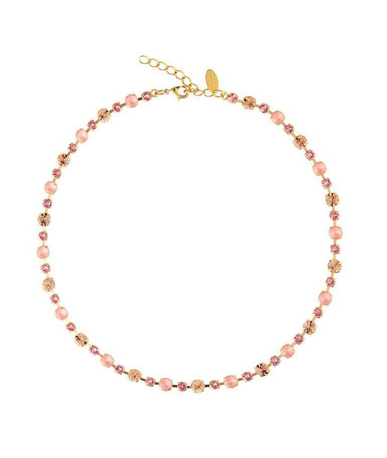 Mässinghalsband Calanthe Flamingo Combo Gold