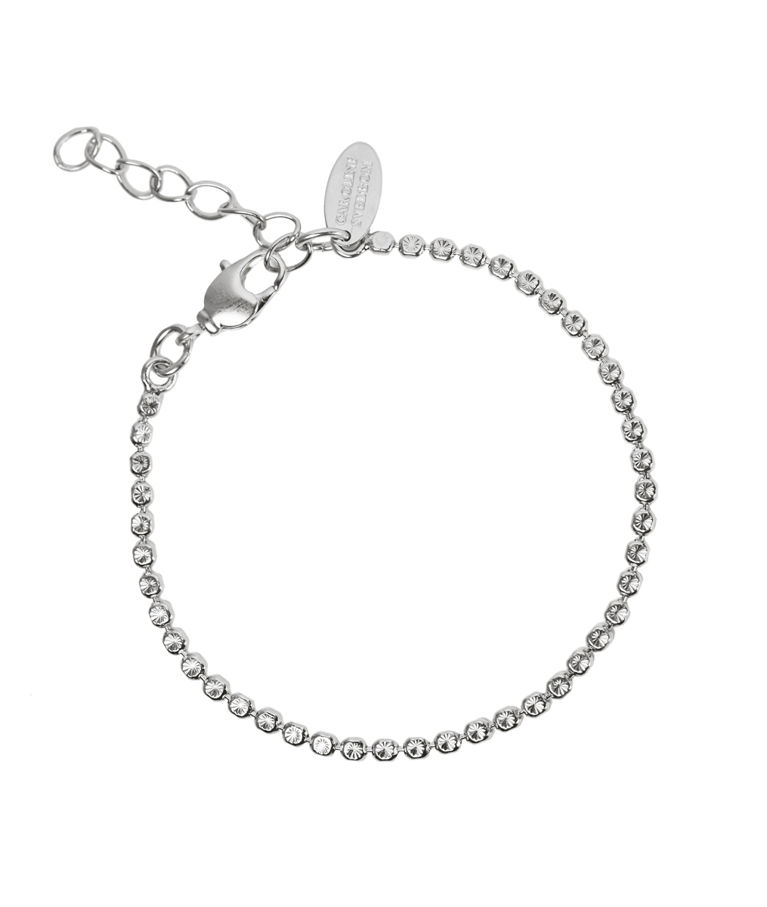 Mässingarmband Diamonds rhodium