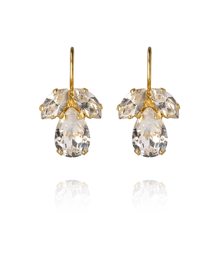 Mässingörhänge Petite Timo Crystal gold
