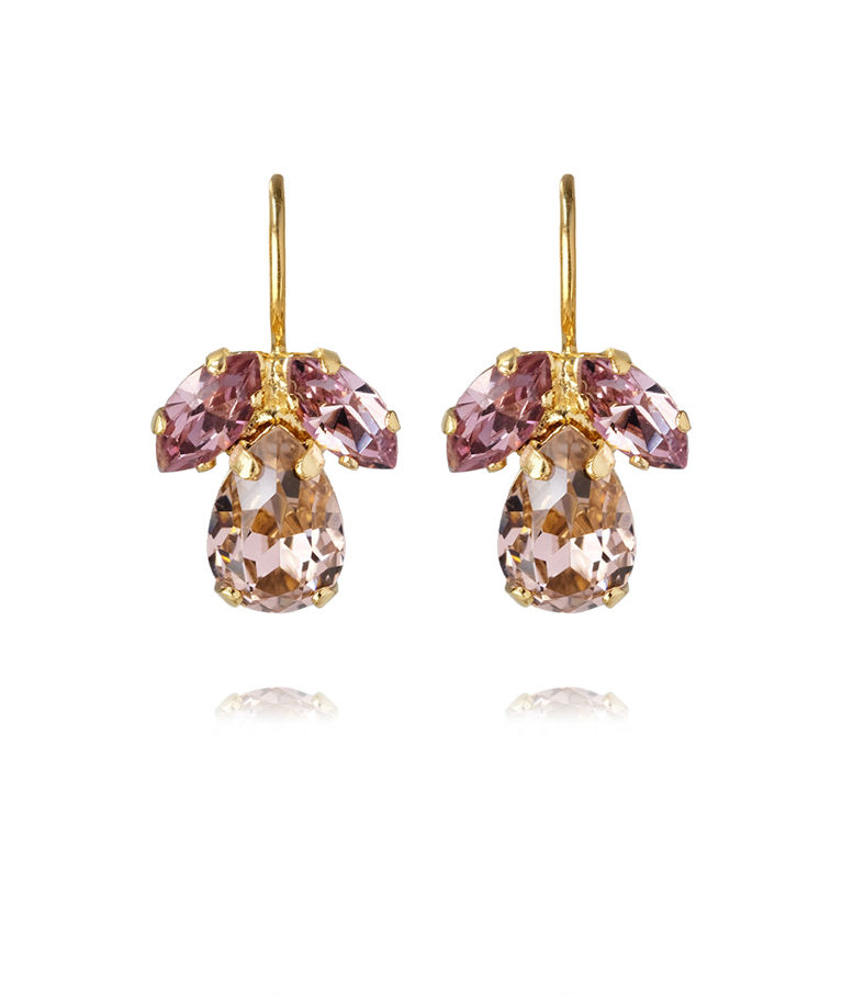 Mässingörhänge Petite Timo Vintage Rose Light Amethyst gold