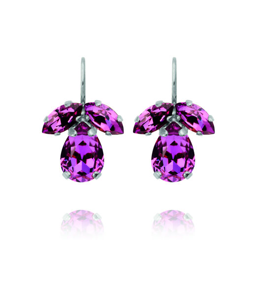 Mässingörhänge Petite Timo Dark Rose rhodium