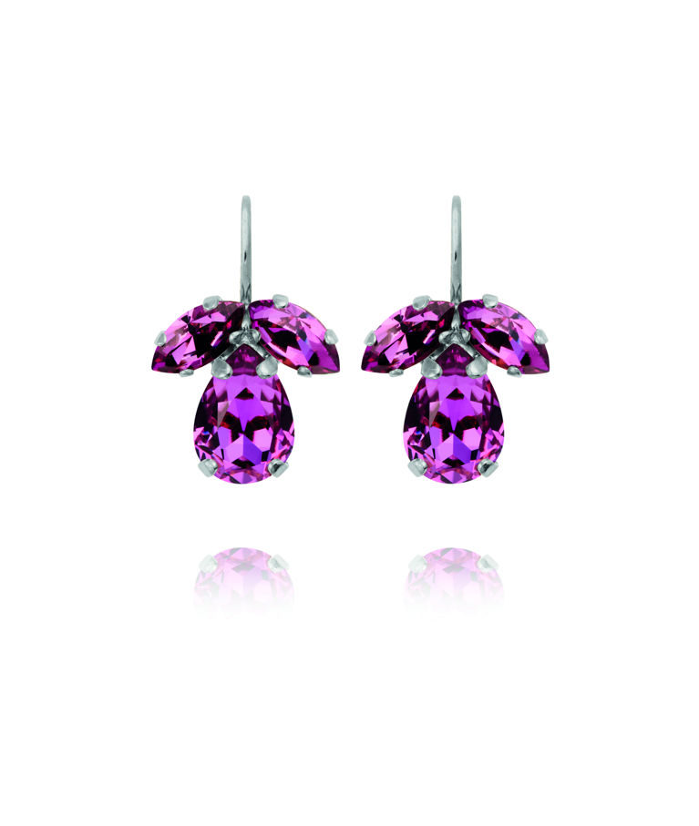 Mässingörhänge Petite Timo Dark Rose rhodium