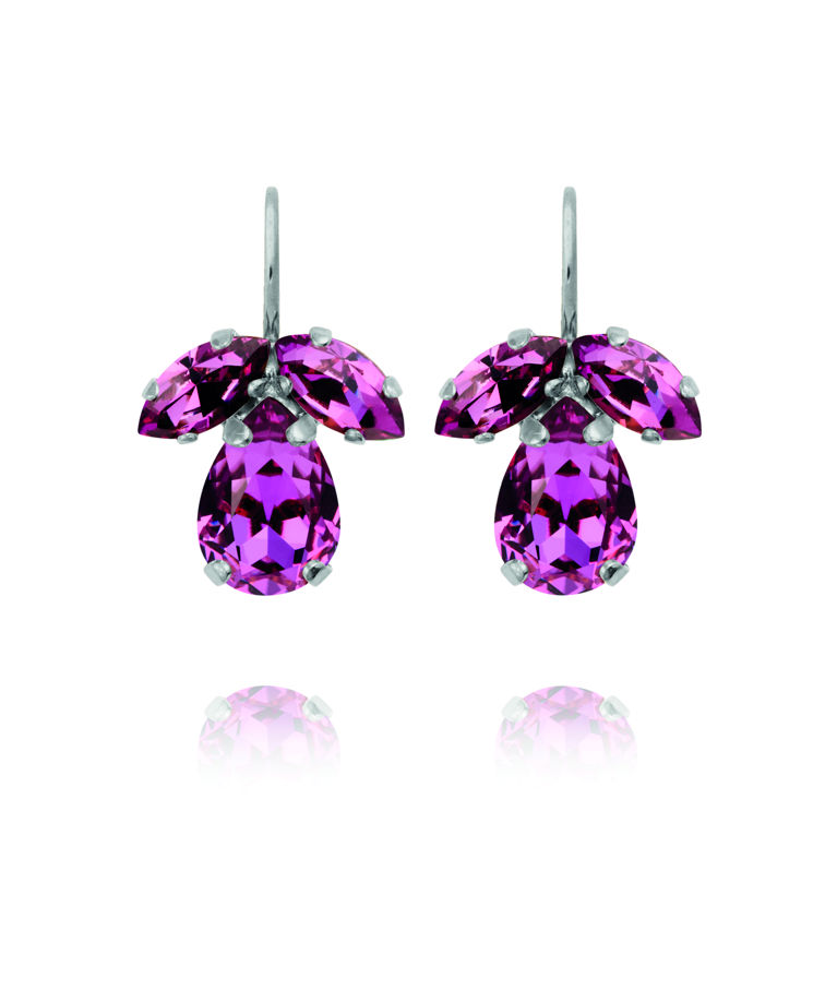 Mässingörhänge Petite Timo Dark Rose rhodium