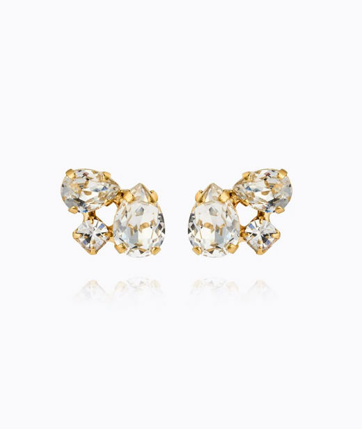 Mässingörhänge Alisia Crystal gold