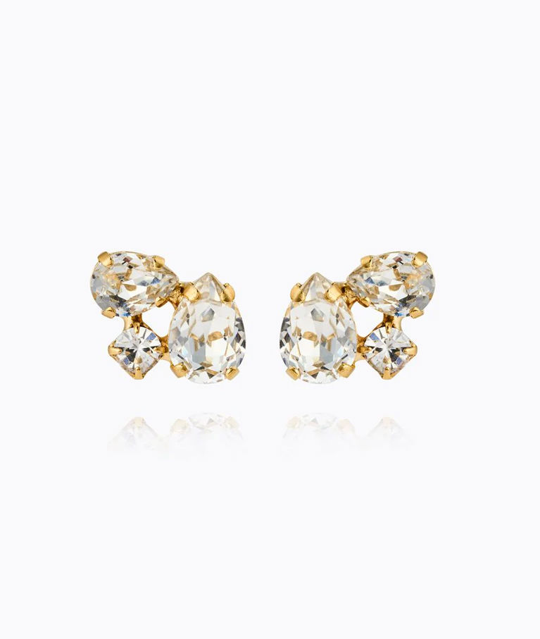 Mässingörhänge Alisia Crystal gold