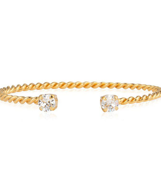 Mässingarmband Mini Twisted Crystal gold