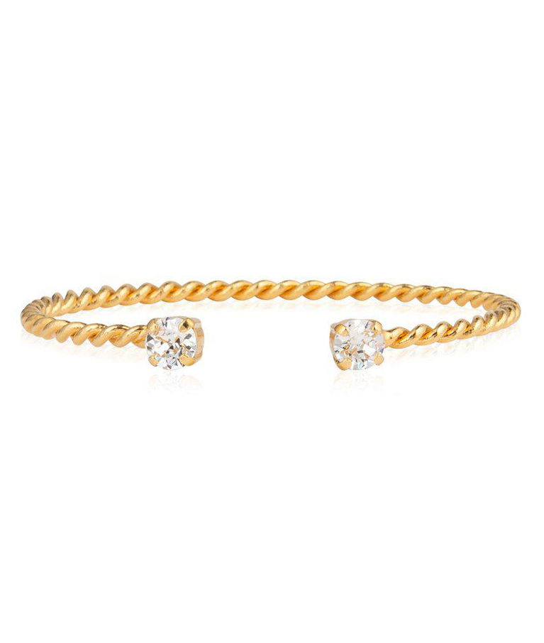 Mässingarmband Mini Twisted Crystal gold