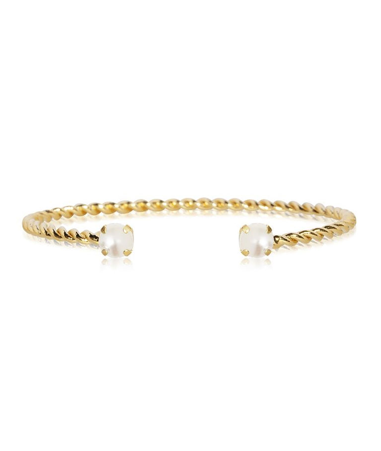 Mässingarmband Mini Twisted Pearl Gold