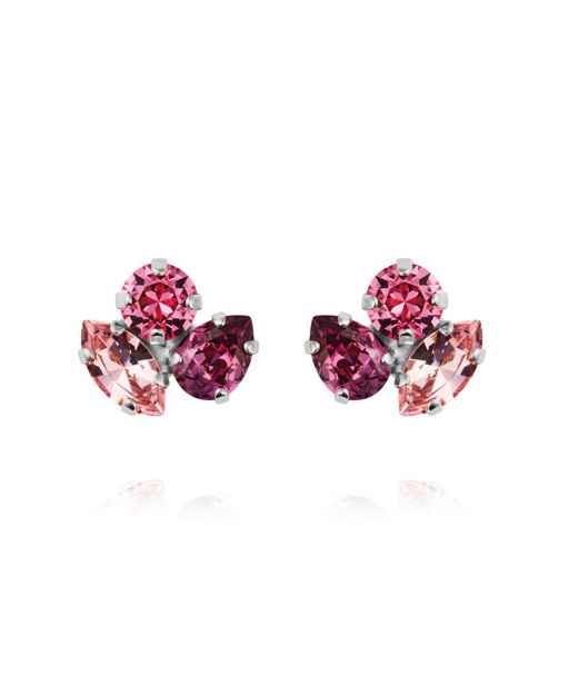 Mässingörhänge Ana Dark Rose Combo rhodium
