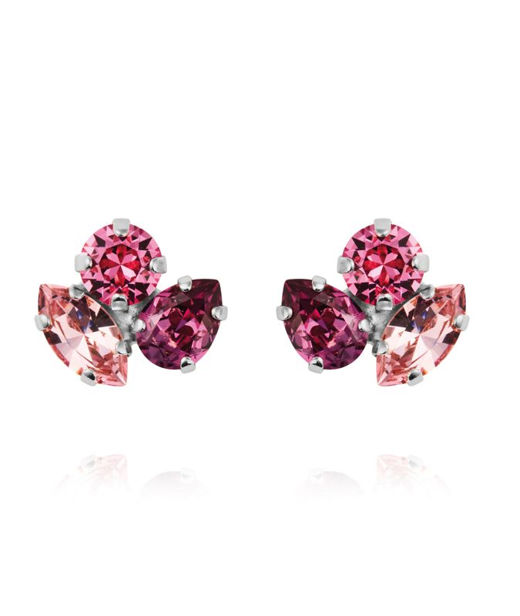 Mässingörhänge Ana Dark Rose Combo rhodium