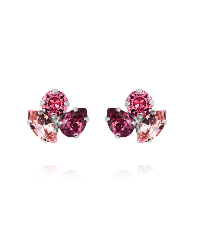 Mässingörhänge Ana Dark Rose Combo rhodium