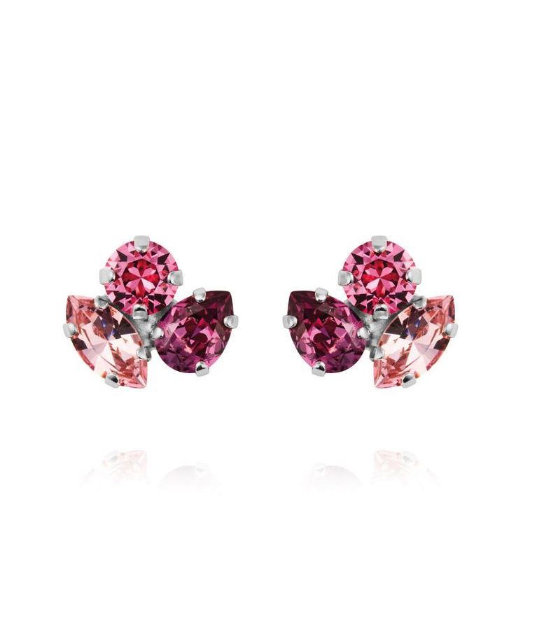 Mässingörhänge Ana Dark Rose Combo rhodium