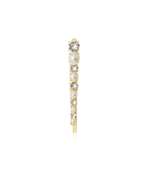 Mässinghårklämma Promise Bridal Crystal/ Pearl gold