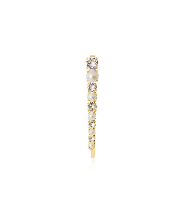 Mässinghårklämma Promise Bridal Crystal/ Pearl gold