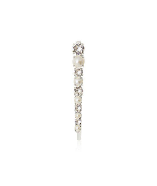 Mässinghårklämma Promise Bridal Crystal/ Pearl rhodium