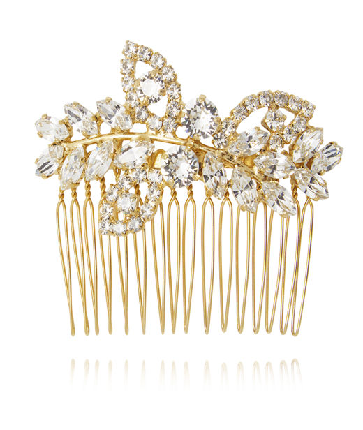 Mässinghårklämma Best Day Ever Bridal Crystal gold