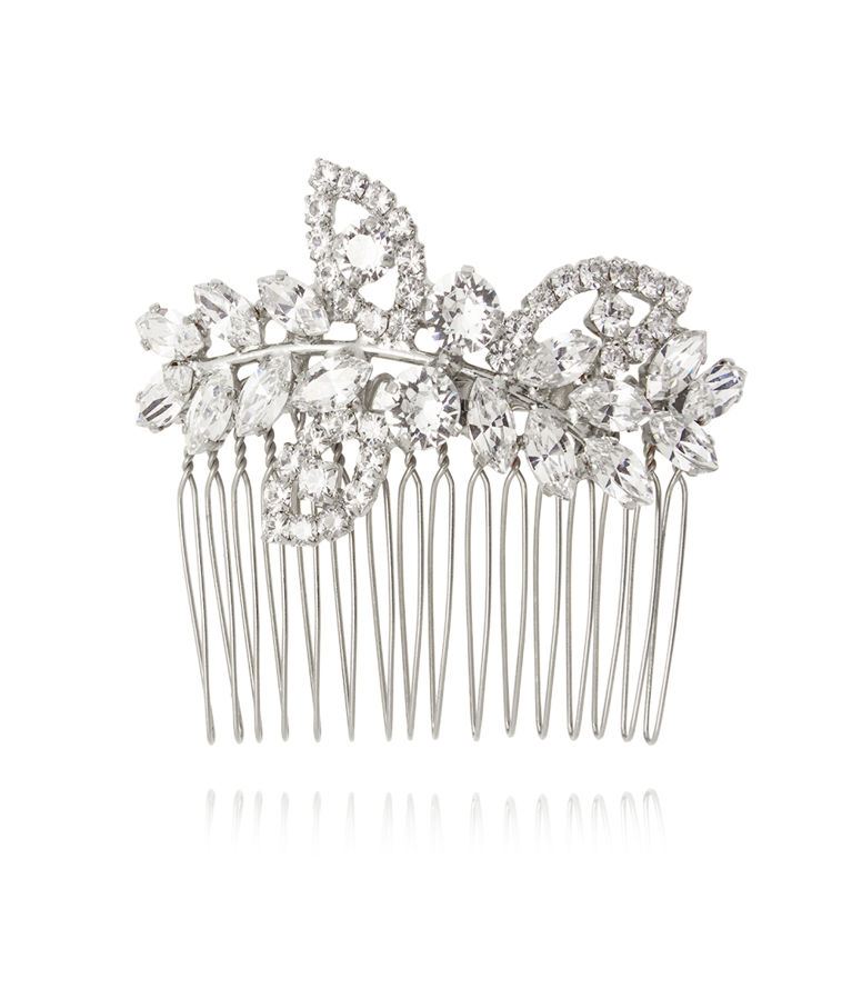 Mässinghårklämma Best Day Ever Bridal Crystal rhodium