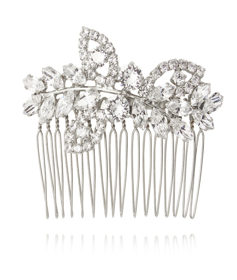 Mässinghårklämma Best Day Ever Bridal Crystal rhodium