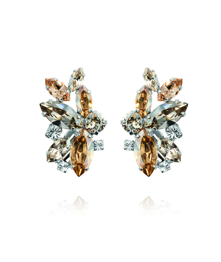 Mässingsörhänge Havanna Silvershade Combo rhodium