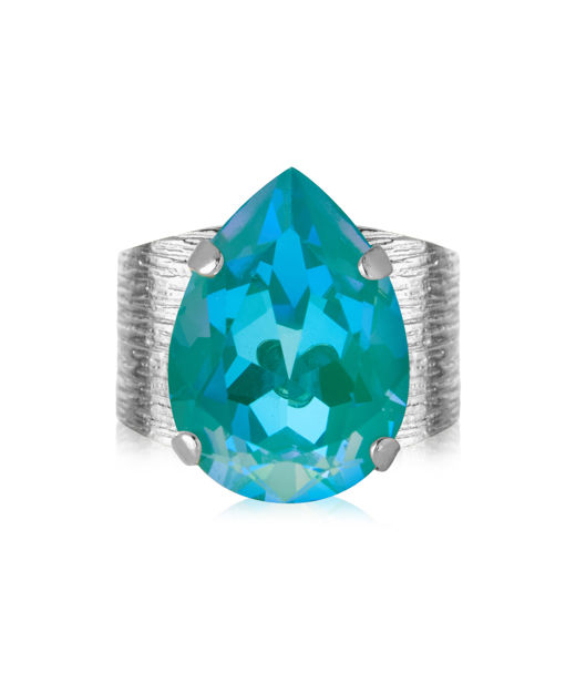 Mässingsring Classic Drop Laguna Delite rhodium