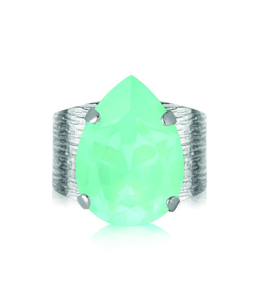 Mässingsring Classic drop Soft Mint rhodium