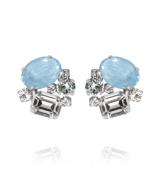 Mässingörhänge Mini Carolina Sky Combo rhodium